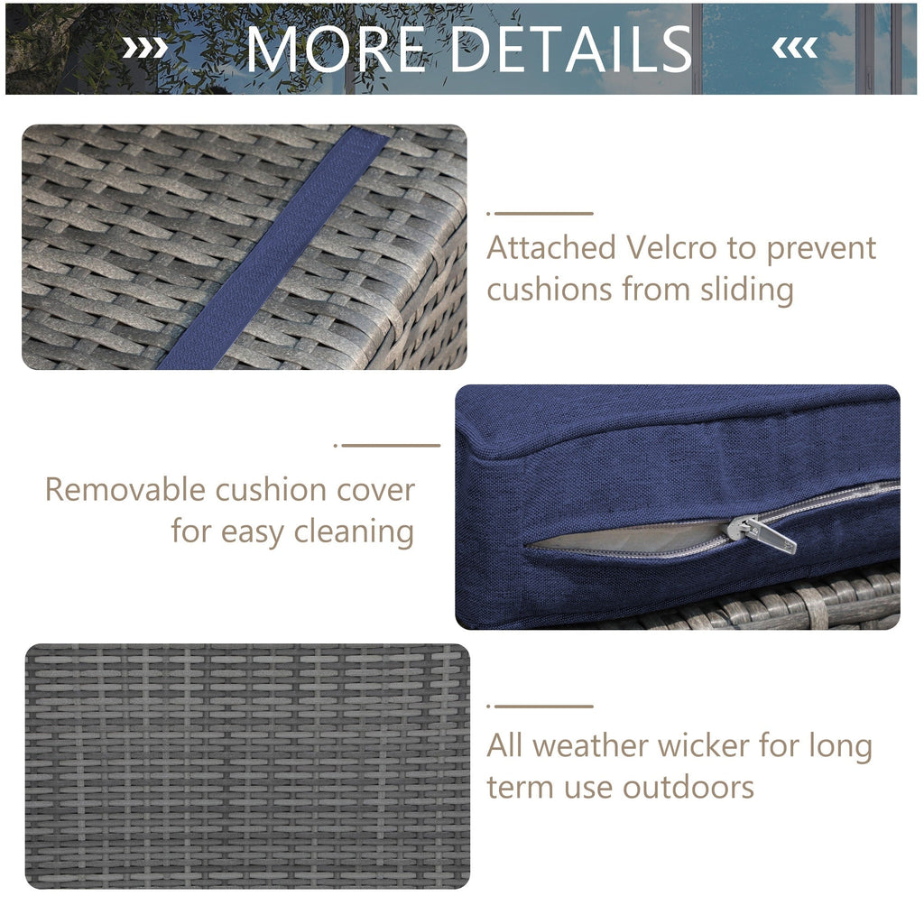 Ensemble de canapés d'extérieur sectionnels en osier 6 pièces avec coussins