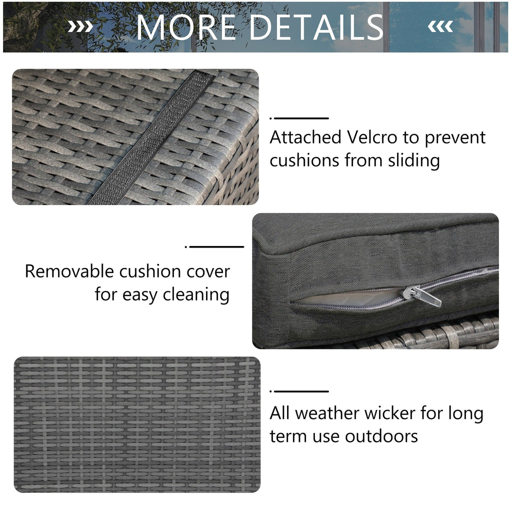 Ensemble de canapés d'extérieur sectionnels en osier 6 pièces avec coussins