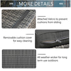 Ensemble de canapés d'extérieur sectionnels en osier 6 pièces avec coussins