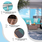 Ensemble de canapés d'extérieur sectionnels en osier 6 pièces