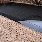 Ensemble de canapés de patio en rotin PE 6 pièces avec rangement et sièges réglables