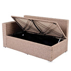 Ensemble de canapés de patio en rotin PE 6 pièces avec rangement et sièges réglables