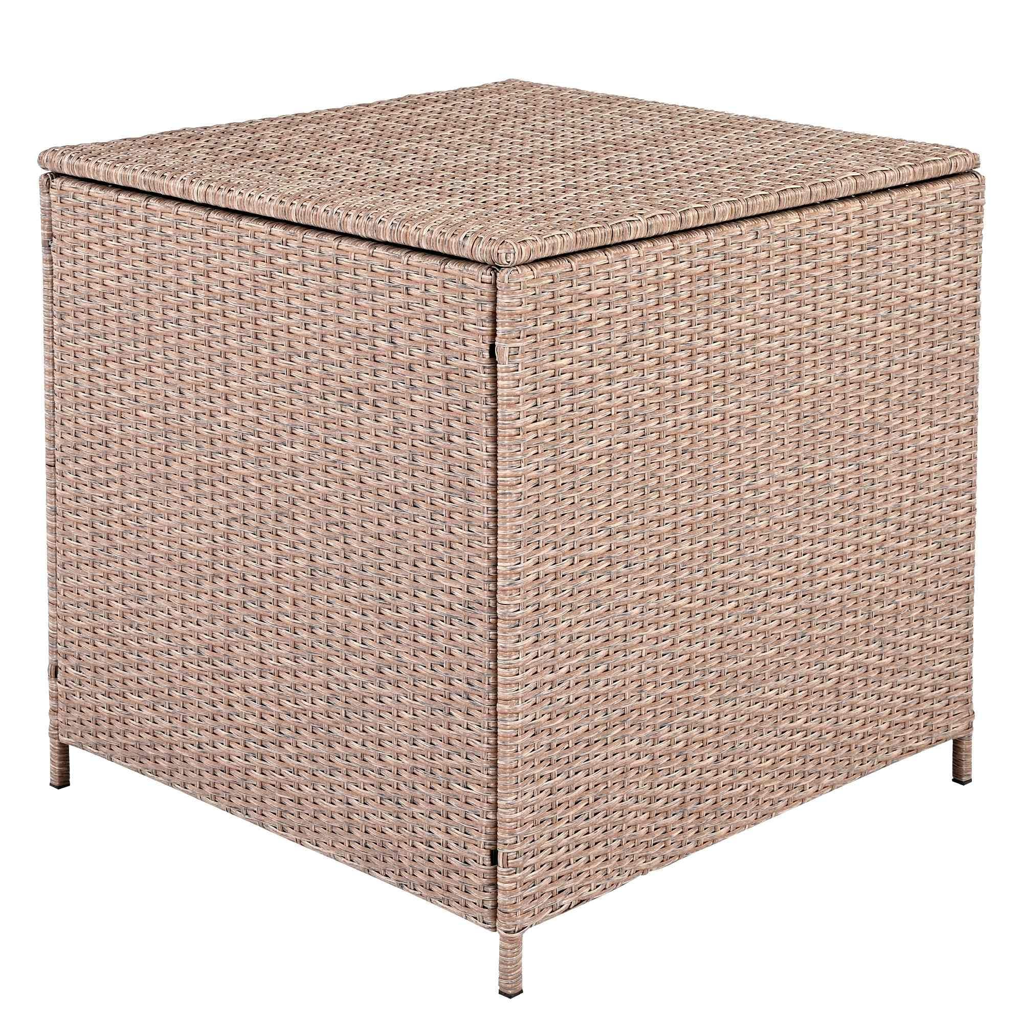 Ensemble de canapés de patio en rotin PE 6 pièces avec rangement et sièges réglables