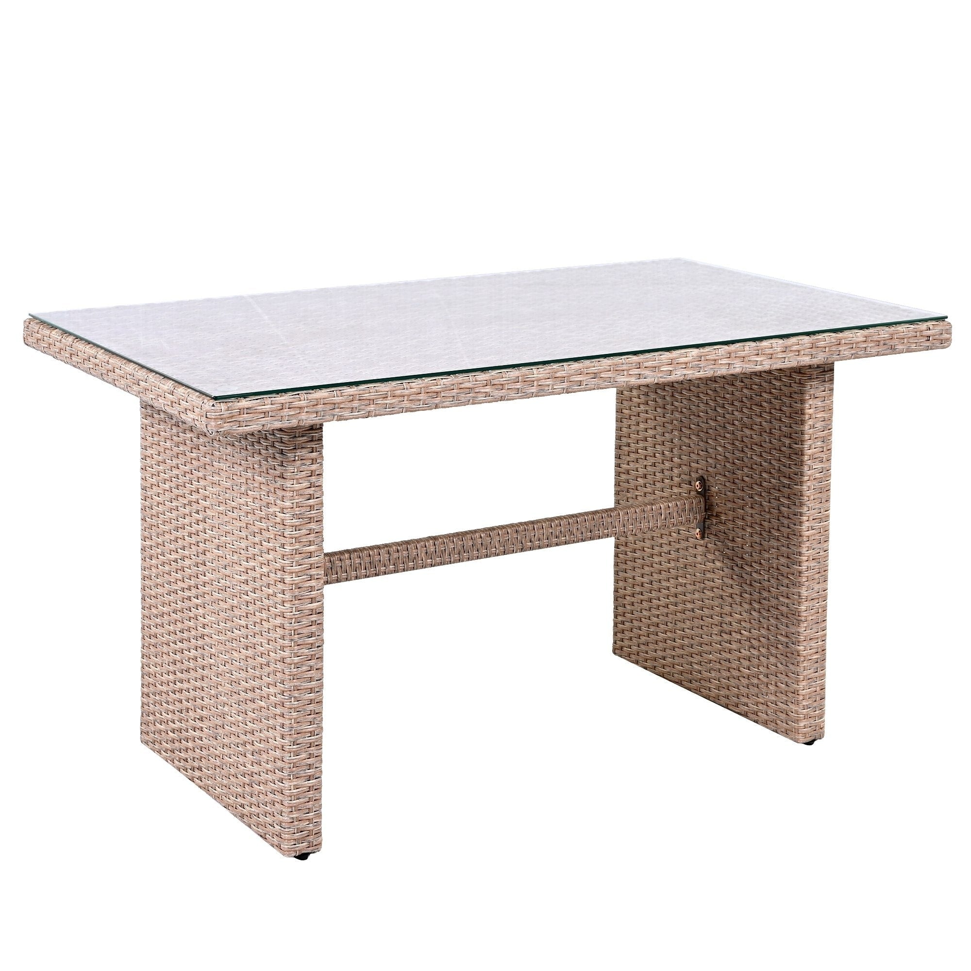 Ensemble de canapés de patio en rotin PE 6 pièces avec rangement et sièges réglables