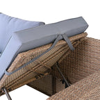 Ensemble de canapés de patio en rotin PE 6 pièces avec rangement et sièges réglables