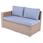 Ensemble de canapés de patio en rotin PE 6 pièces avec rangement et sièges réglables