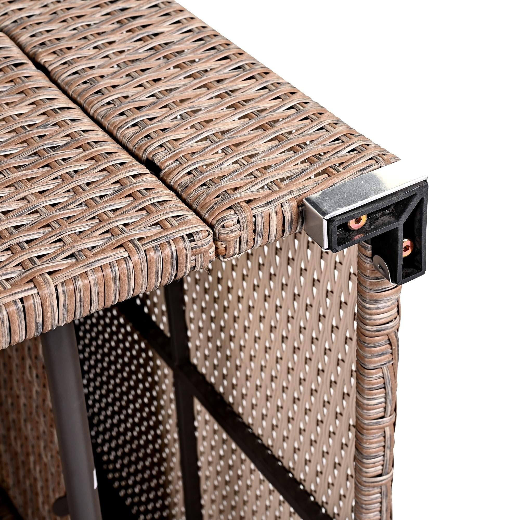 Ensemble de canapés de patio en rotin PE 6 pièces avec rangement et sièges réglables