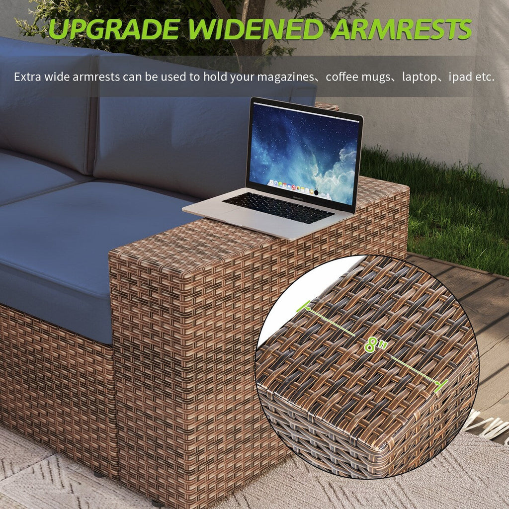 Ensemble de canapés sectionnels en osier 6 pièces