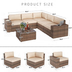 Ensemble de canapés sectionnels en osier 6 pièces