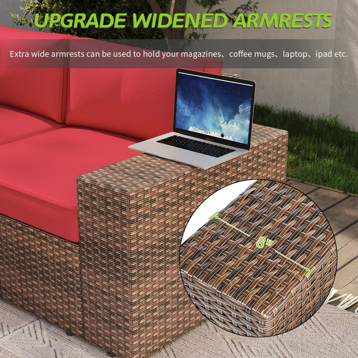 Ensemble de canapés sectionnels en osier 6 pièces