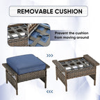 Ensemble de 6 meubles de jardin en rotin - Marron