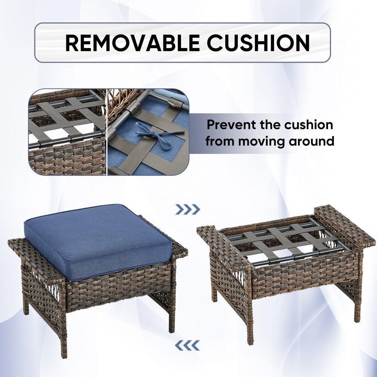 Ensemble de 6 meubles de jardin en rotin - Marron