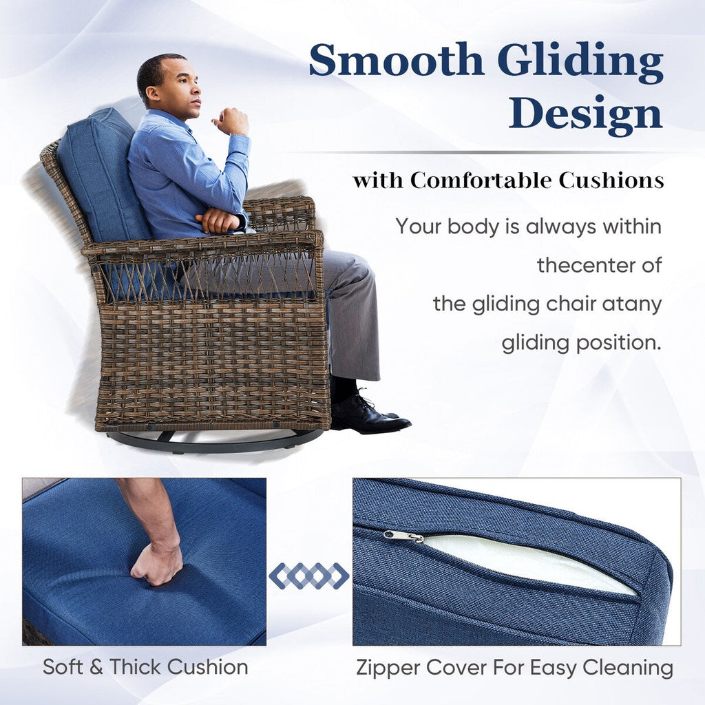 Ensemble de 6 meubles de jardin en rotin - Marron