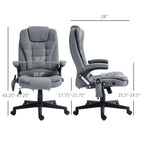 Fauteuil de bureau inclinable à 6 points de massage, fauteuil de direction ergonomique à dossier haut avec chauffage lombaire