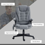Fauteuil de bureau inclinable à 6 points de massage, fauteuil de direction ergonomique à dossier haut avec chauffage lombaire