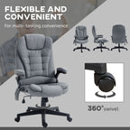 Fauteuil de bureau inclinable à 6 points de massage, fauteuil de direction ergonomique à dossier haut avec chauffage lombaire