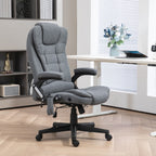 Fauteuil de bureau inclinable à 6 points de massage, fauteuil de direction ergonomique à dossier haut avec chauffage lombaire