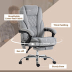 Fauteuil de bureau inclinable et ergonomique avec massage par vibrations à 6 points, pivotant et chauffant pour les lombaires, avec repose-pieds et hauteur réglable.