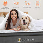 Matelas hybride Queen Size de 6 po dans une boîte avec mousse à mémoire de forme en gel, soutien moyennement ferme, soulagement de la pression et isolation des mouvements