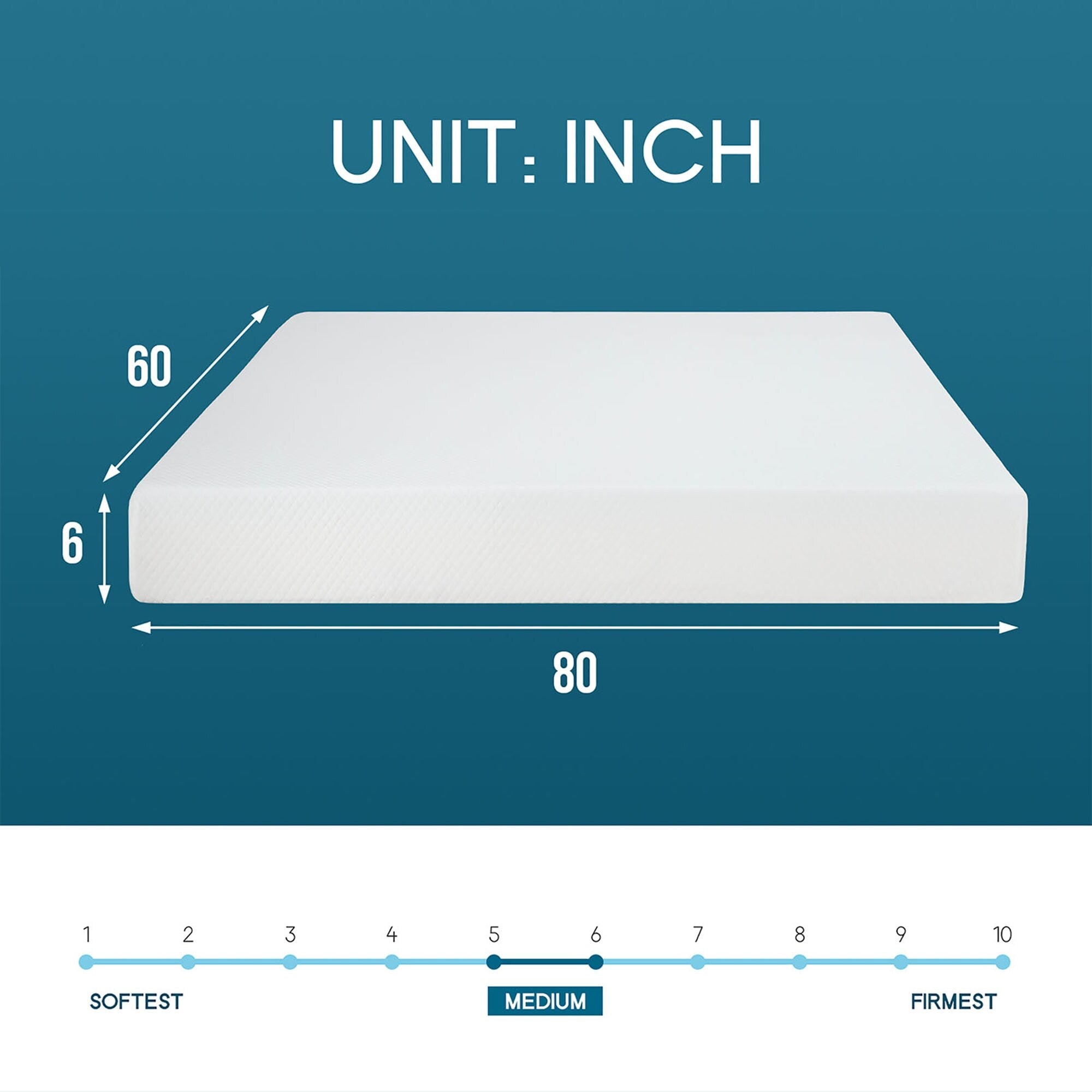 Matelas en mousse à mémoire de forme infusée de gel de 6 po