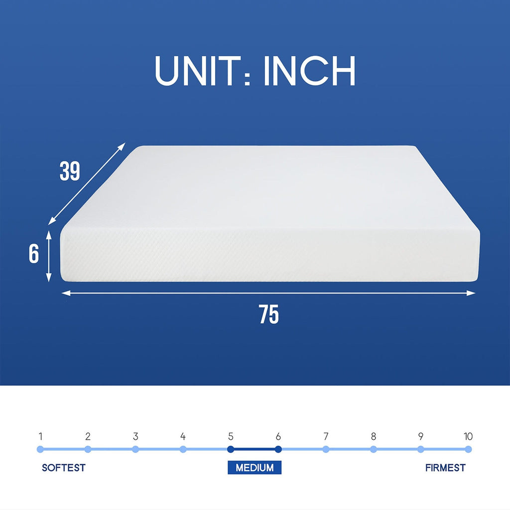 Matelas en mousse à mémoire de forme infusée de gel de 6 po