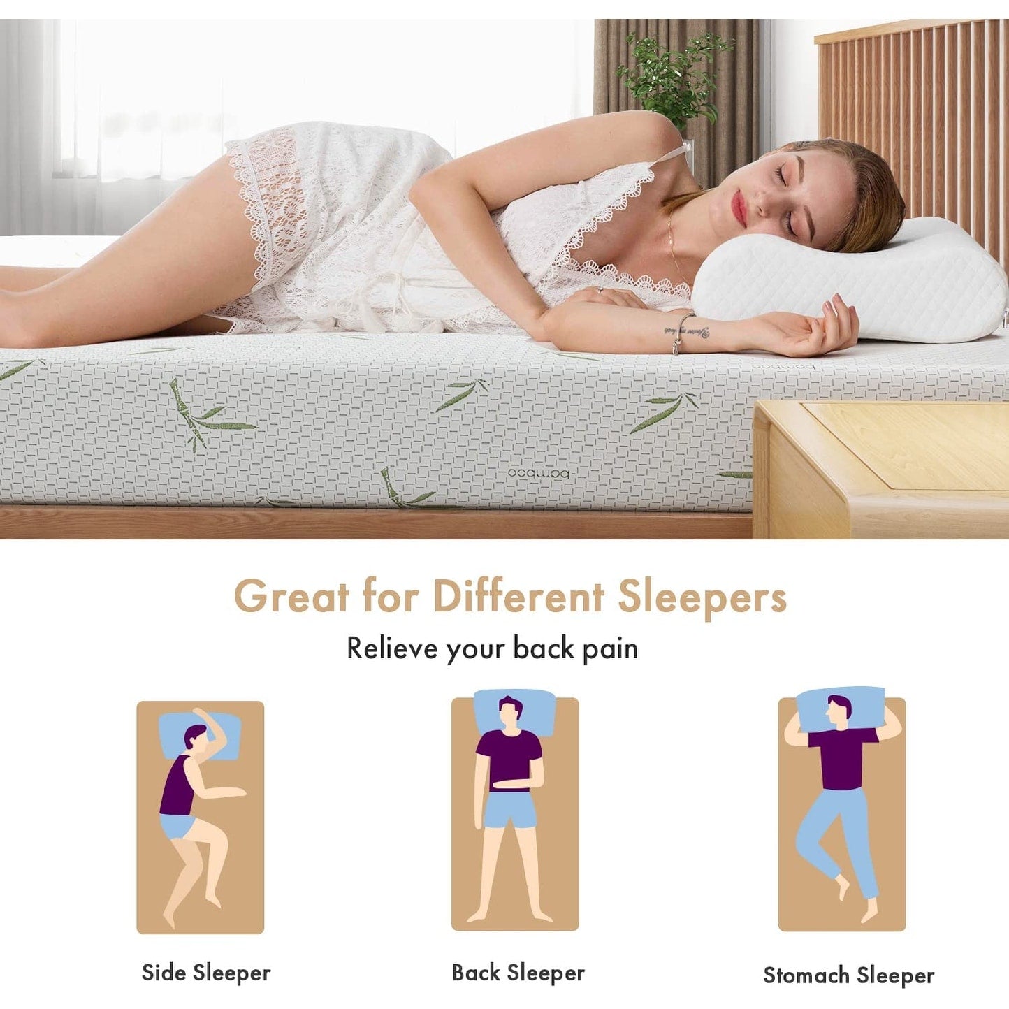 Matelas en mousse à mémoire de forme avec gel rafraîchissant de 6 pouces pour lit d'enfant, lit simple, lit superposé individuel, fabriqué aux États-Unis