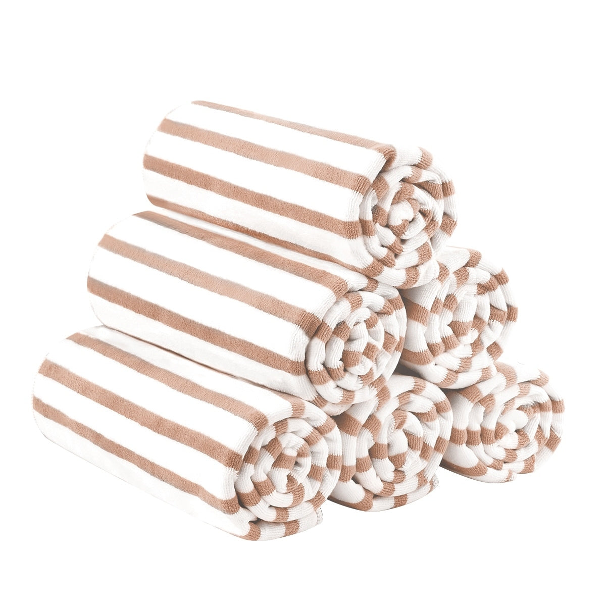 Lot de 6 serviettes de bain à rayures Cabana pour la plage