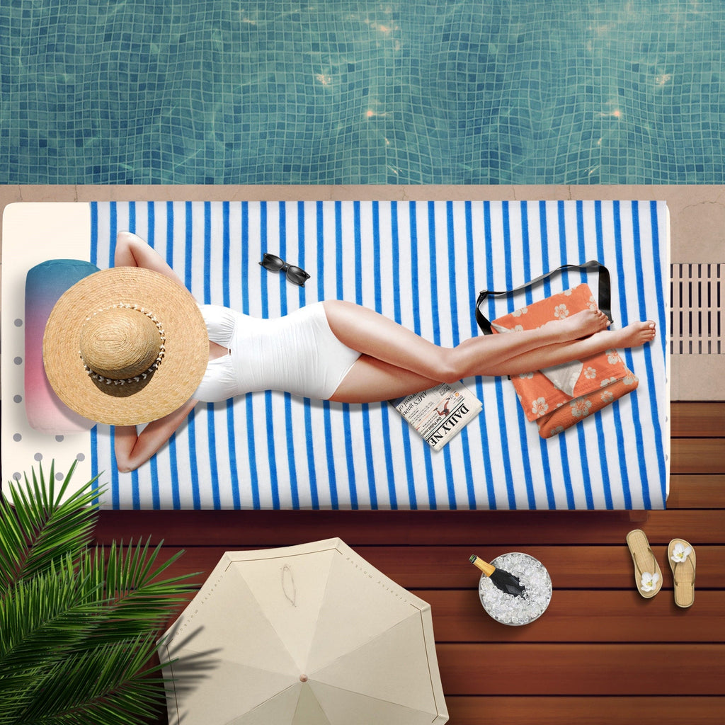 Lot de 6 serviettes de bain à rayures Cabana pour la plage