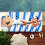 Lot de 6 serviettes de bain à rayures Cabana pour la plage