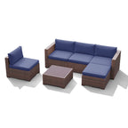 Ensemble de canapés d'extérieur sectionnels en osier 6 pièces