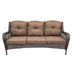 Ensemble de 6 meubles de patio en résine tressée avec dossier haut