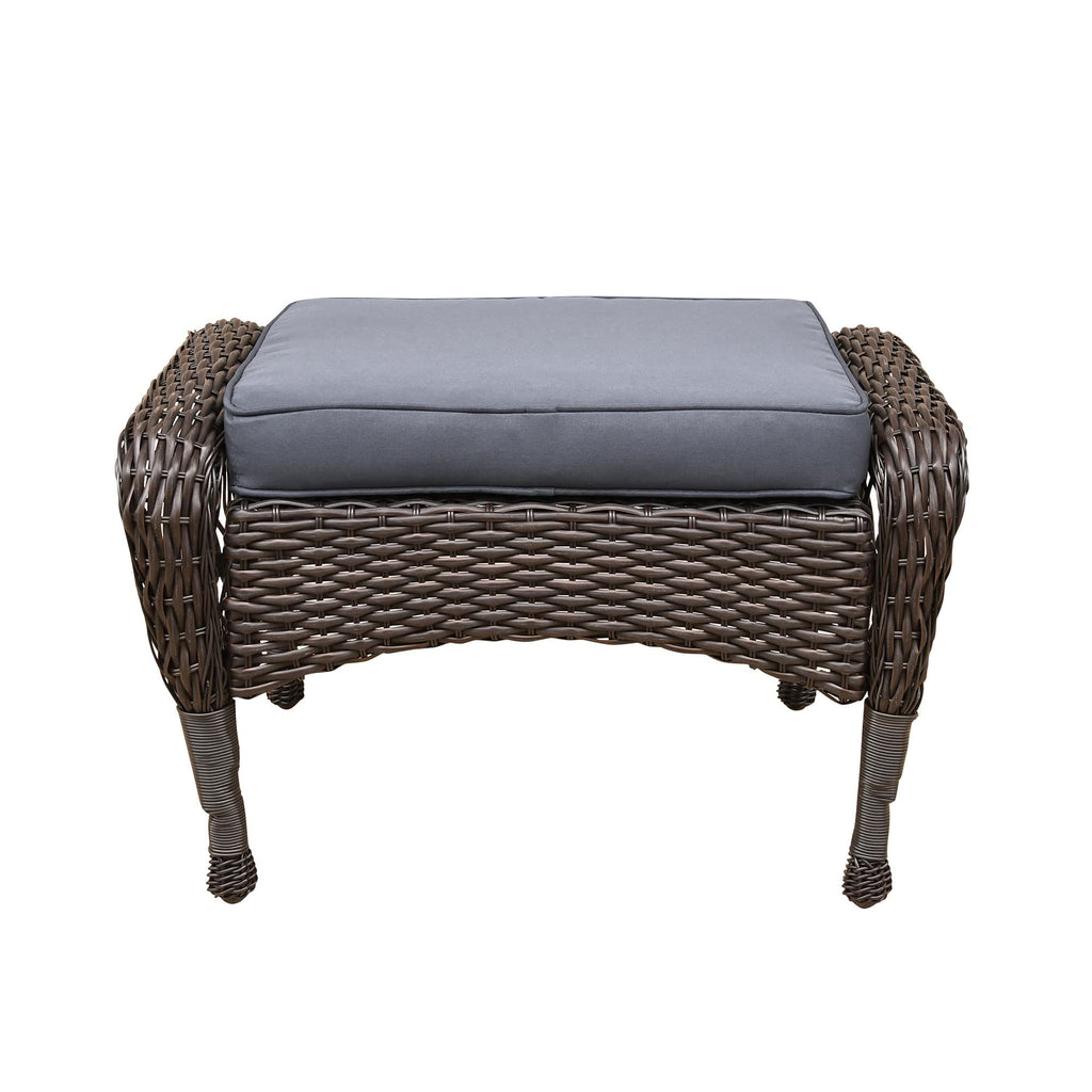 Ensemble de 6 meubles de patio en résine tressée avec dossier haut