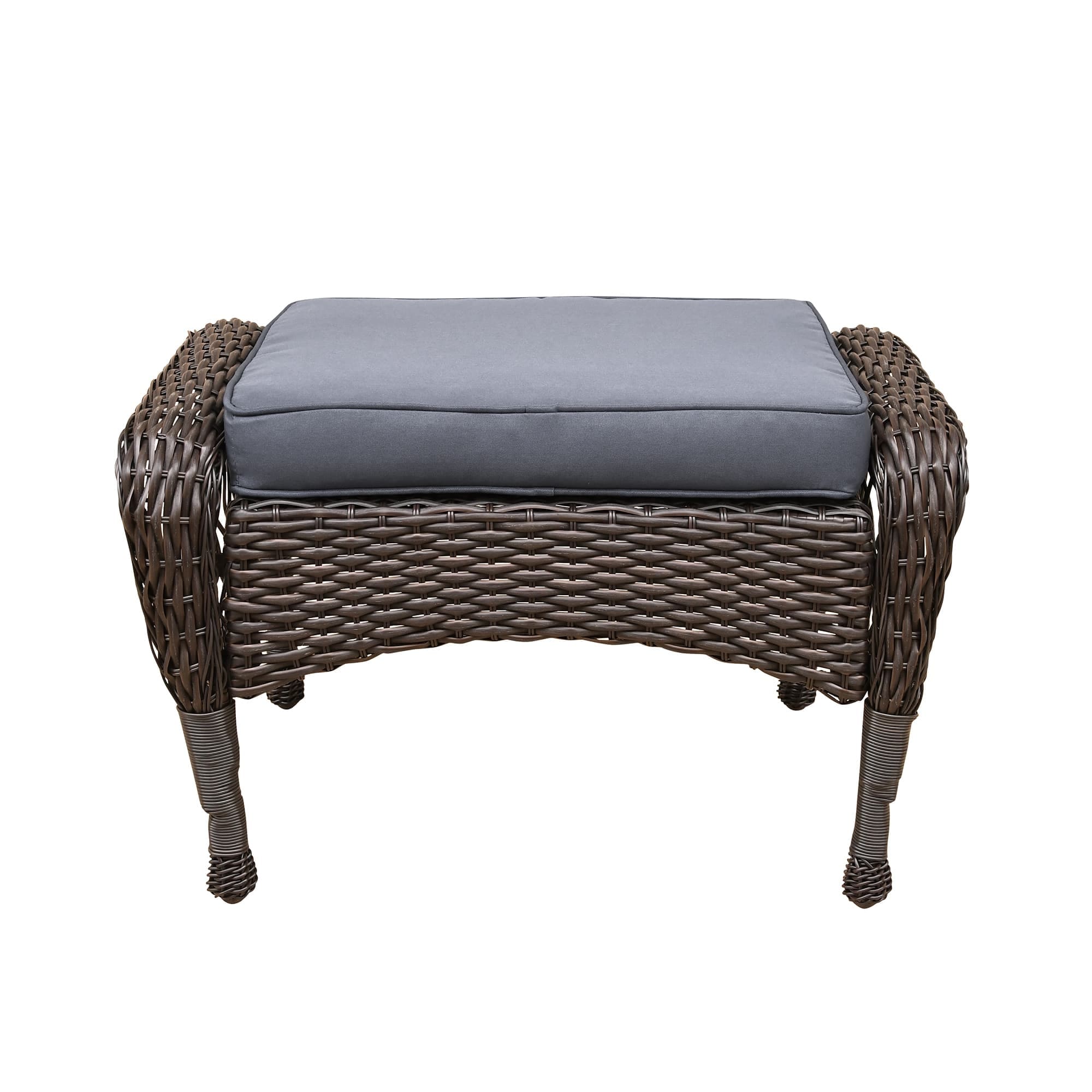 Ensemble de 6 meubles de patio en résine tressée avec dossier haut