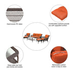 Ensemble de 6 meubles de patio en résine tressée avec dossier haut