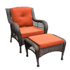 Ensemble de 6 meubles de patio en résine tressée avec dossier haut