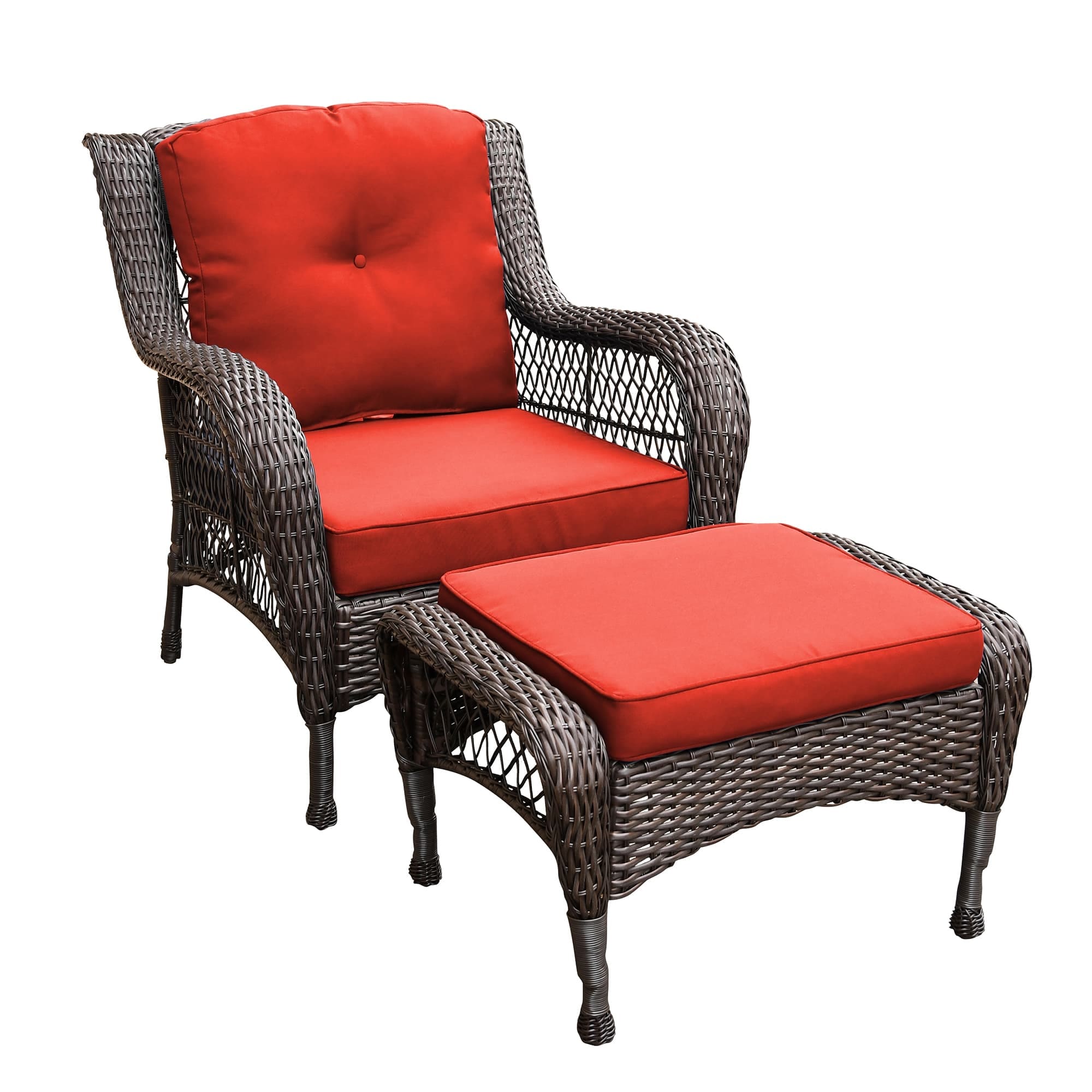 Ensemble de 6 meubles de patio en résine tressée avec dossier haut