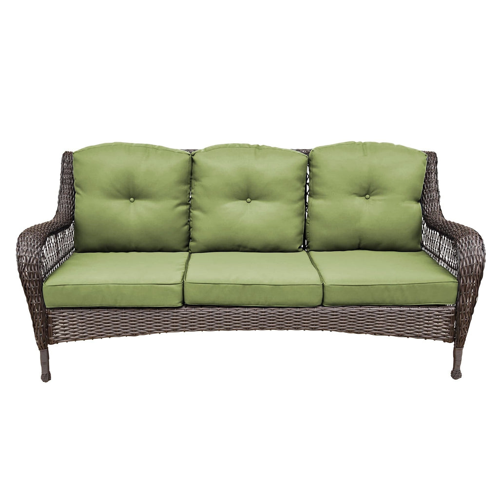 Ensemble de 6 meubles de patio en résine tressée avec dossier haut