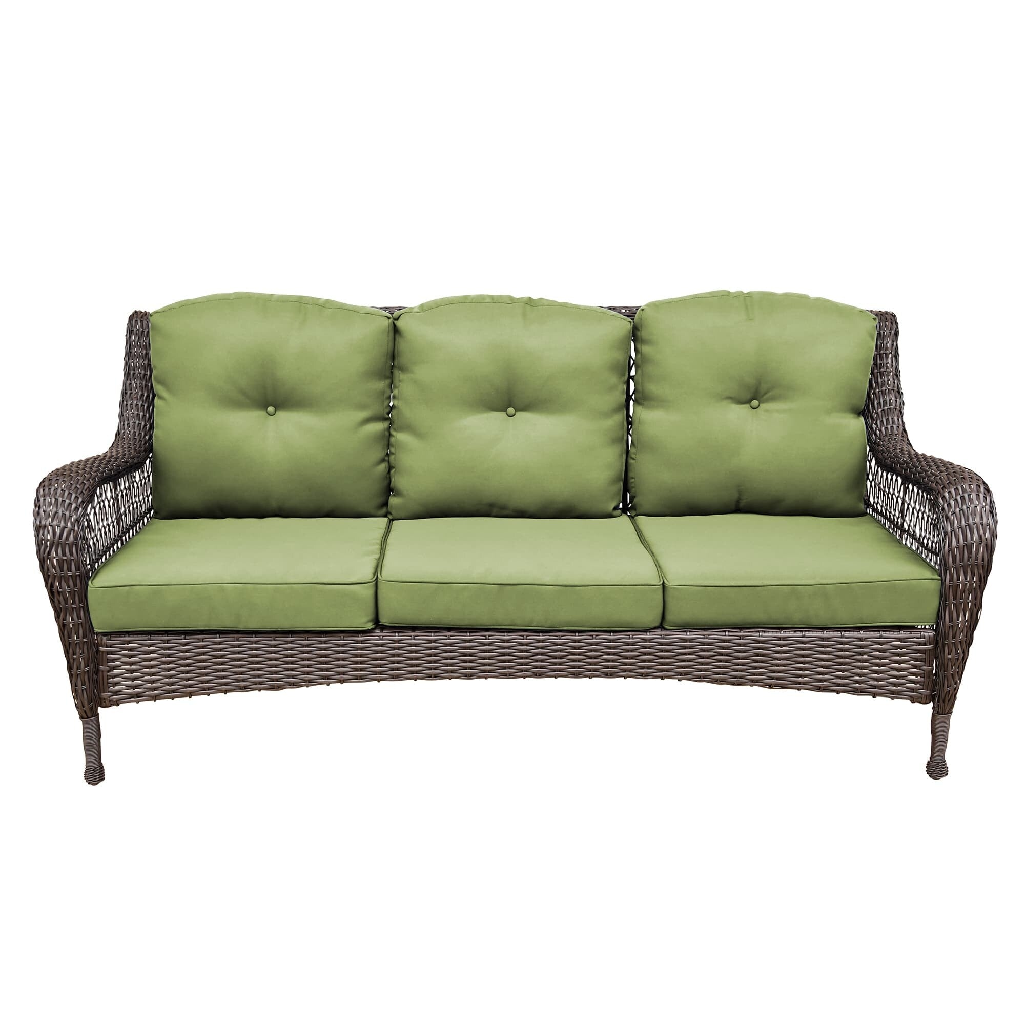 Ensemble de 6 meubles de patio en résine tressée avec dossier haut