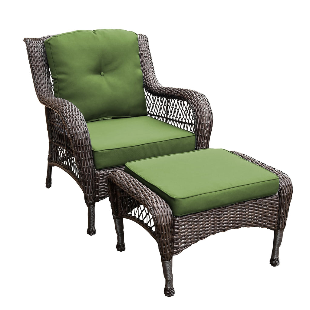 Ensemble de 6 meubles de patio en résine tressée avec dossier haut