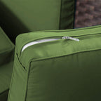 Ensemble de 6 meubles de patio en résine tressée avec dossier haut