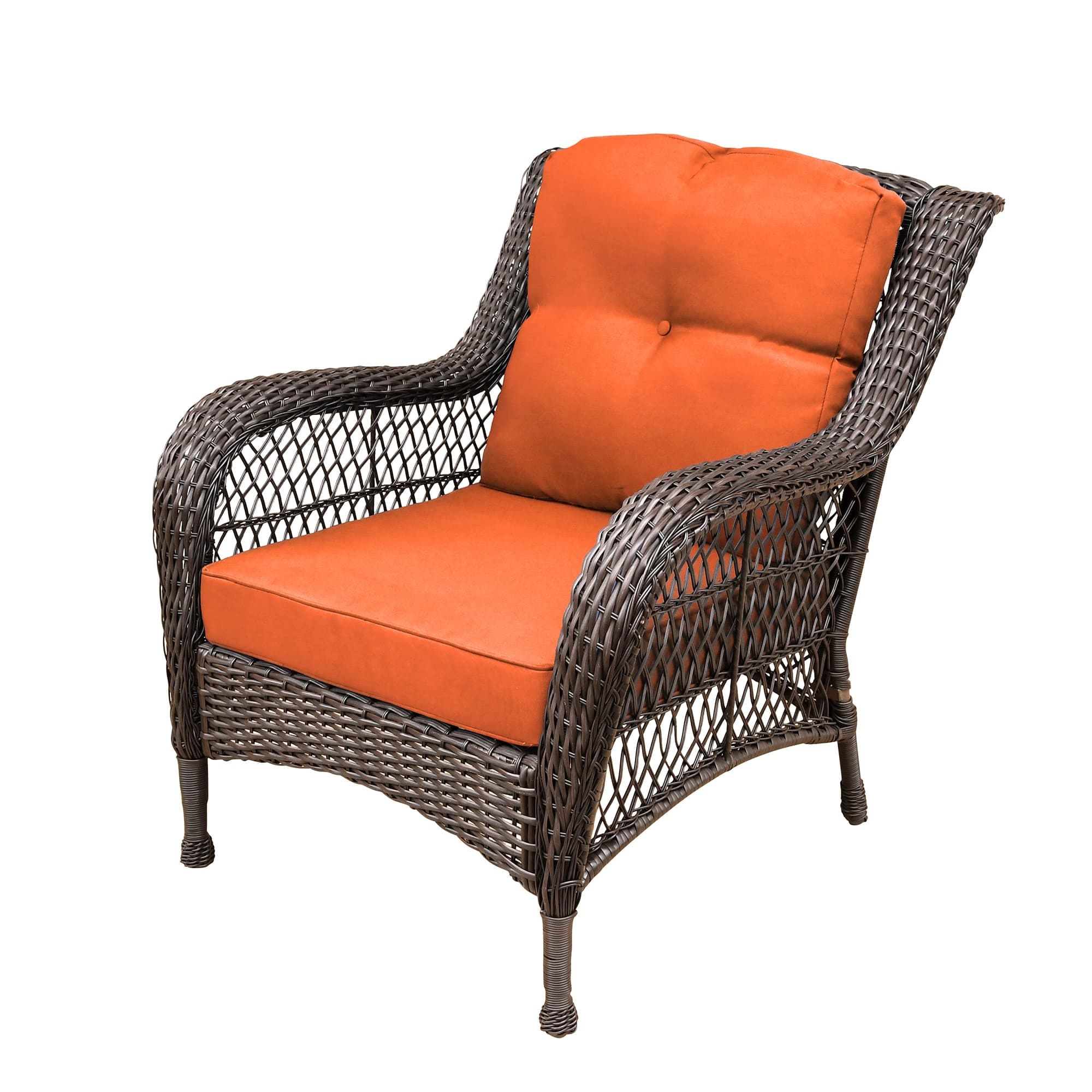 Ensemble de 6 meubles de patio en résine tressée avec dossier haut