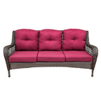 Ensemble de 6 meubles de patio en résine tressée avec dossier haut