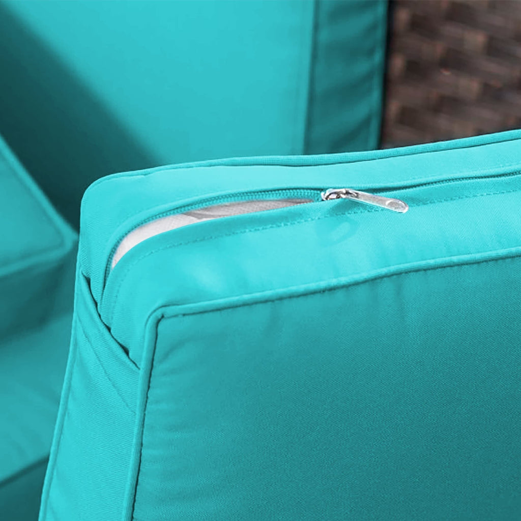 Ensemble de 6 meubles de patio en résine tressée avec dossier haut