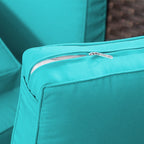 Ensemble de 6 meubles de patio en résine tressée avec dossier haut