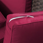 Ensemble de 6 meubles de patio en résine tressée avec dossier haut