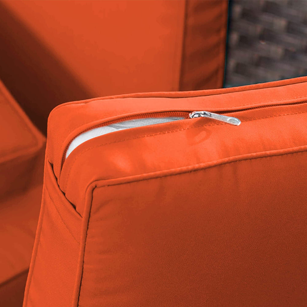 Ensemble de 6 meubles de patio en résine tressée avec dossier haut