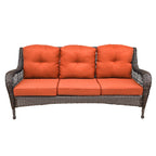 Ensemble de 6 meubles de patio en résine tressée avec dossier haut