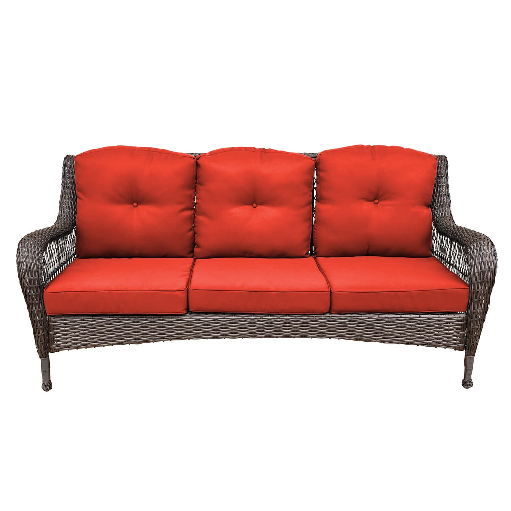 Ensemble de 6 meubles de patio en résine tressée avec dossier haut