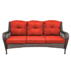 Ensemble de 6 meubles de patio en résine tressée avec dossier haut