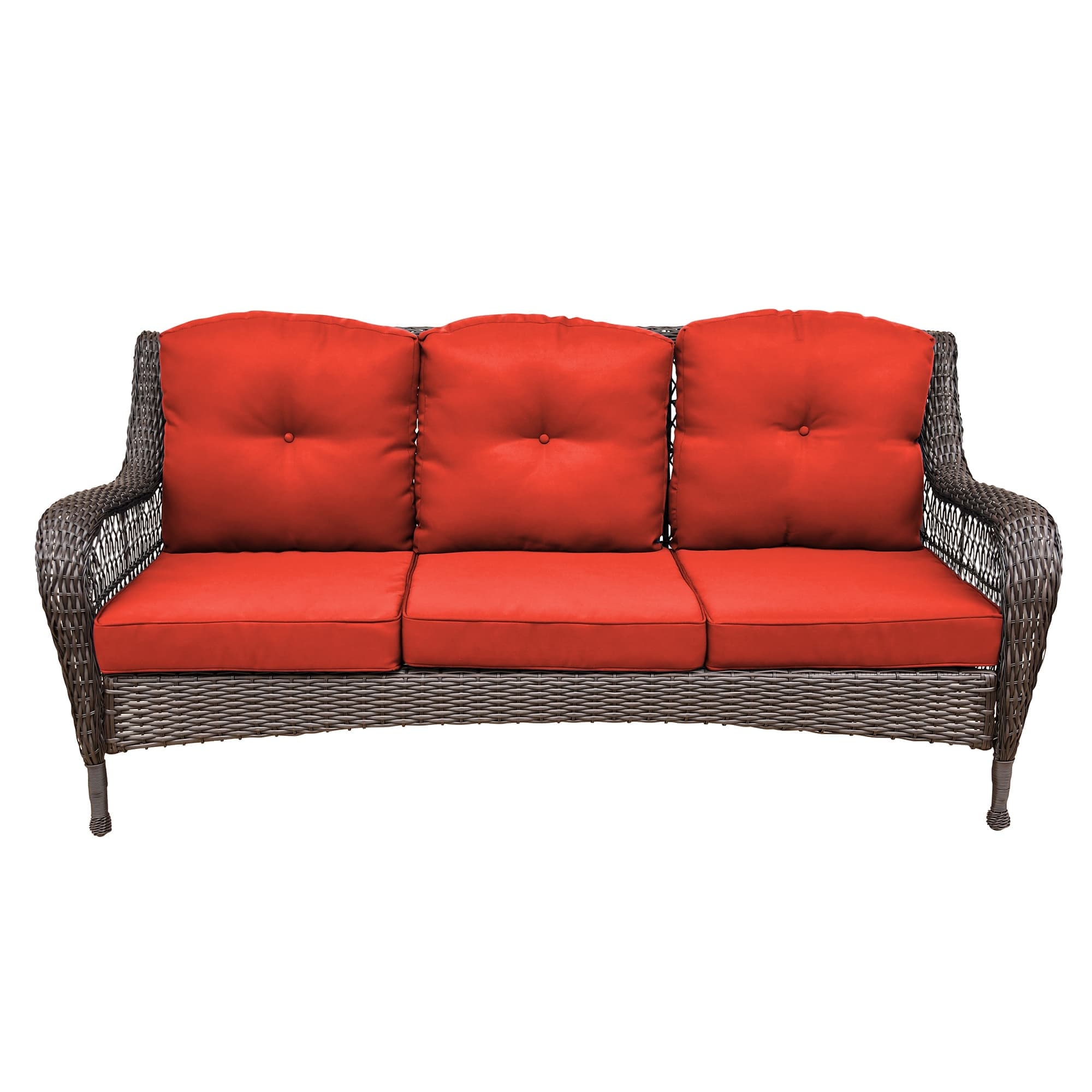 Ensemble de 6 meubles de patio en résine tressée avec dossier haut